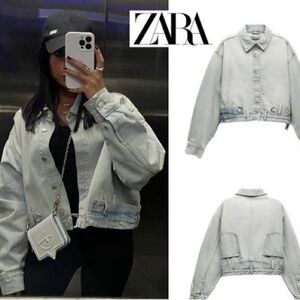 Zara Cropped Denim Jacket